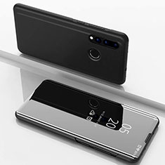 Coque Portefeuille Livre Cuir Miroir Housse Etui Clapet pour Huawei P Smart+ Plus Noir