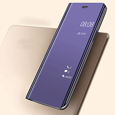 Coque Portefeuille Livre Cuir Miroir Housse Etui Clapet pour Huawei P20 Violet