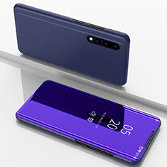 Coque Portefeuille Livre Cuir Miroir Housse Etui Clapet pour Huawei P30 Violet