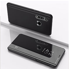 Coque Portefeuille Livre Cuir Miroir Housse Etui Clapet pour Motorola Moto G8 Plus Noir