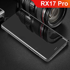 Coque Portefeuille Livre Cuir Miroir Housse Etui Clapet pour Oppo RX17 Pro Noir