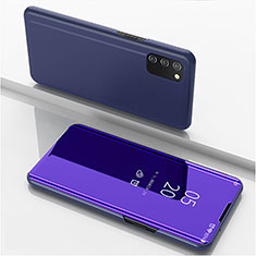 Coque Portefeuille Livre Cuir Miroir Housse Etui Clapet pour Samsung Galaxy A02s Violet