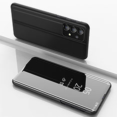 Coque Portefeuille Livre Cuir Miroir Housse Etui Clapet pour Samsung Galaxy A33 5G Noir