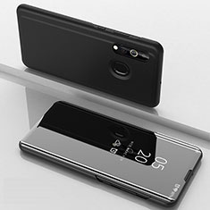 Coque Portefeuille Livre Cuir Miroir Housse Etui Clapet pour Samsung Galaxy A60 Noir