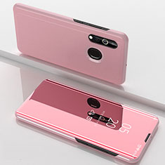 Coque Portefeuille Livre Cuir Miroir Housse Etui Clapet pour Samsung Galaxy A60 Or Rose