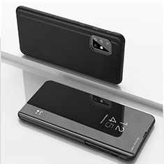 Coque Portefeuille Livre Cuir Miroir Housse Etui Clapet pour Samsung Galaxy A71 4G A715 Noir