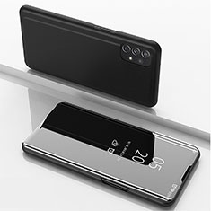 Coque Portefeuille Livre Cuir Miroir Housse Etui Clapet pour Samsung Galaxy A72 5G Noir