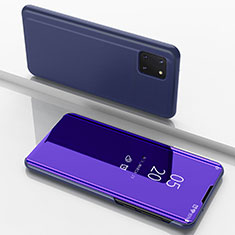 Coque Portefeuille Livre Cuir Miroir Housse Etui Clapet pour Samsung Galaxy A81 Violet