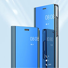 Coque Portefeuille Livre Cuir Miroir Housse Etui Clapet pour Samsung Galaxy A9 Star Pro Bleu Ciel