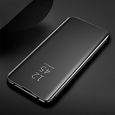Coque Portefeuille Livre Cuir Miroir Housse Etui Clapet pour Samsung Galaxy M21 Noir