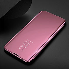 Coque Portefeuille Livre Cuir Miroir Housse Etui Clapet pour Samsung Galaxy M21 Or Rose