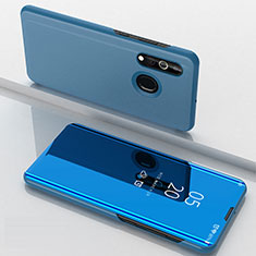 Coque Portefeuille Livre Cuir Miroir Housse Etui Clapet pour Samsung Galaxy M40 Bleu