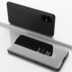 Coque Portefeuille Livre Cuir Miroir Housse Etui Clapet pour Samsung Galaxy M51 Noir