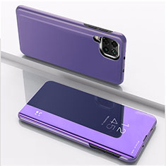 Coque Portefeuille Livre Cuir Miroir Housse Etui Clapet pour Samsung Galaxy M53 5G Violet
