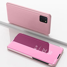 Coque Portefeuille Livre Cuir Miroir Housse Etui Clapet pour Samsung Galaxy M60s Or Rose