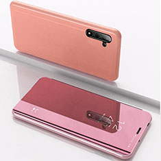 Coque Portefeuille Livre Cuir Miroir Housse Etui Clapet pour Samsung Galaxy Note 10 5G Or Rose