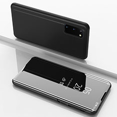 Coque Portefeuille Livre Cuir Miroir Housse Etui Clapet pour Samsung Galaxy S20 5G Noir