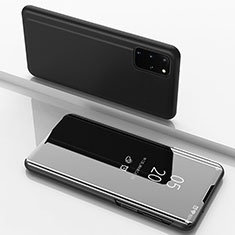 Coque Portefeuille Livre Cuir Miroir Housse Etui Clapet pour Samsung Galaxy S20 Plus 5G Noir