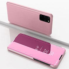 Coque Portefeuille Livre Cuir Miroir Housse Etui Clapet pour Samsung Galaxy S20 Plus 5G Or Rose