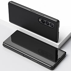 Coque Portefeuille Livre Cuir Miroir Housse Etui Clapet pour Samsung Galaxy Z Fold3 5G Noir