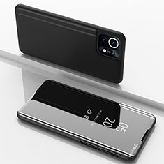 Coque Portefeuille Livre Cuir Miroir Housse Etui Clapet pour Xiaomi Mi 11 5G Noir