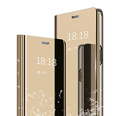 Coque Portefeuille Livre Cuir Miroir Housse Etui Clapet pour Xiaomi Mi 9 Lite Or