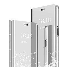 Coque Portefeuille Livre Cuir Miroir Housse Etui Clapet pour Xiaomi Mi 9 Pro 5G Argent