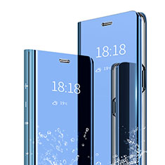 Coque Portefeuille Livre Cuir Miroir Housse Etui Clapet pour Xiaomi Mi Max 3 Bleu