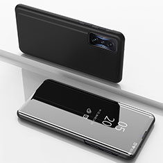 Coque Portefeuille Livre Cuir Miroir Housse Etui Clapet pour Xiaomi Poco F4 GT 5G Noir