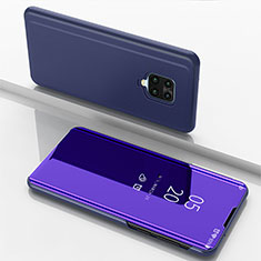 Coque Portefeuille Livre Cuir Miroir Housse Etui Clapet pour Xiaomi Redmi 10X 5G Violet