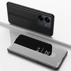 Coque Portefeuille Livre Cuir Miroir Housse Etui Clapet pour Xiaomi Redmi 13C Noir