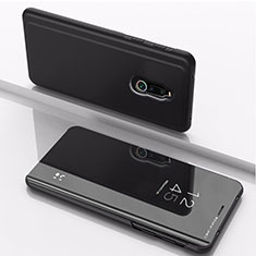 Coque Portefeuille Livre Cuir Miroir Housse Etui Clapet pour Xiaomi Redmi 8 Noir