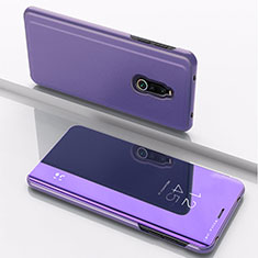 Coque Portefeuille Livre Cuir Miroir Housse Etui Clapet pour Xiaomi Redmi 8 Violet