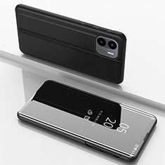 Coque Portefeuille Livre Cuir Miroir Housse Etui Clapet pour Xiaomi Redmi A1 Noir