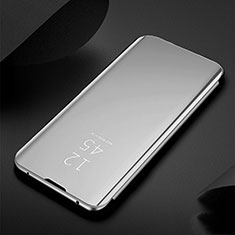 Coque Portefeuille Livre Cuir Miroir Housse Etui Clapet pour Xiaomi Redmi Note 8 Argent