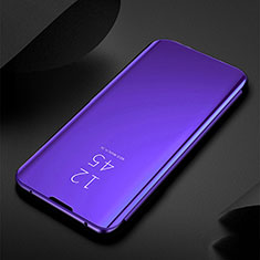 Coque Portefeuille Livre Cuir Miroir Housse Etui Clapet pour Xiaomi Redmi Note 8 Violet