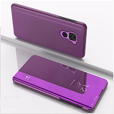 Coque Portefeuille Livre Cuir Miroir Housse Etui Clapet QH1 pour Xiaomi Redmi 10X 4G Violet