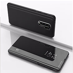 Coque Portefeuille Livre Cuir Miroir Housse Etui Clapet QH1 pour Xiaomi Redmi 9 Prime India Noir