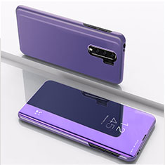 Coque Portefeuille Livre Cuir Miroir Housse Etui Clapet QH1 pour Xiaomi Redmi 9 Violet Clair