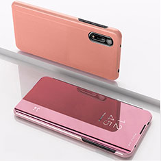 Coque Portefeuille Livre Cuir Miroir Housse Etui Clapet QH1 pour Xiaomi Redmi 9A Or Rose