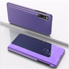 Coque Portefeuille Livre Cuir Miroir Housse Etui Clapet QH1 pour Xiaomi Redmi 9AT Violet