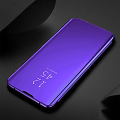 Coque Portefeuille Livre Cuir Miroir Housse Etui Clapet S01 pour Xiaomi Mi Note 10 Violet