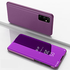 Coque Portefeuille Livre Cuir Miroir Housse Etui Clapet ZL1 pour Samsung Galaxy A05s Violet Clair