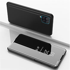 Coque Portefeuille Livre Cuir Miroir Housse Etui Clapet ZL1 pour Samsung Galaxy A12 Nacho Noir