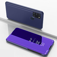 Coque Portefeuille Livre Cuir Miroir Housse Etui Clapet ZL1 pour Samsung Galaxy A21s Violet