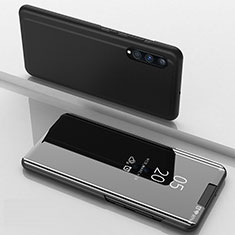 Coque Portefeuille Livre Cuir Miroir Housse Etui Clapet ZL1 pour Samsung Galaxy A70 Noir
