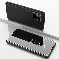 Coque Portefeuille Livre Cuir Miroir Housse Etui Clapet ZL1 pour Samsung Galaxy A91 Noir