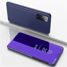 Coque Portefeuille Livre Cuir Miroir Housse Etui Clapet ZL1 pour Samsung Galaxy S20 5G Violet