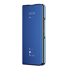 Coque Portefeuille Livre Cuir Miroir Housse Etui Clapet ZL2 pour Samsung Galaxy Z Fold4 5G Bleu