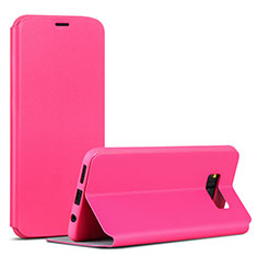Coque Portefeuille Livre Cuir P01 pour Samsung Galaxy S8 Rose Rouge